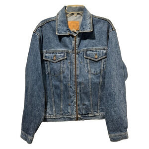 Vtg Gap Denim Jacket Sz M Men's Jean Jacket Trucker Zip Front